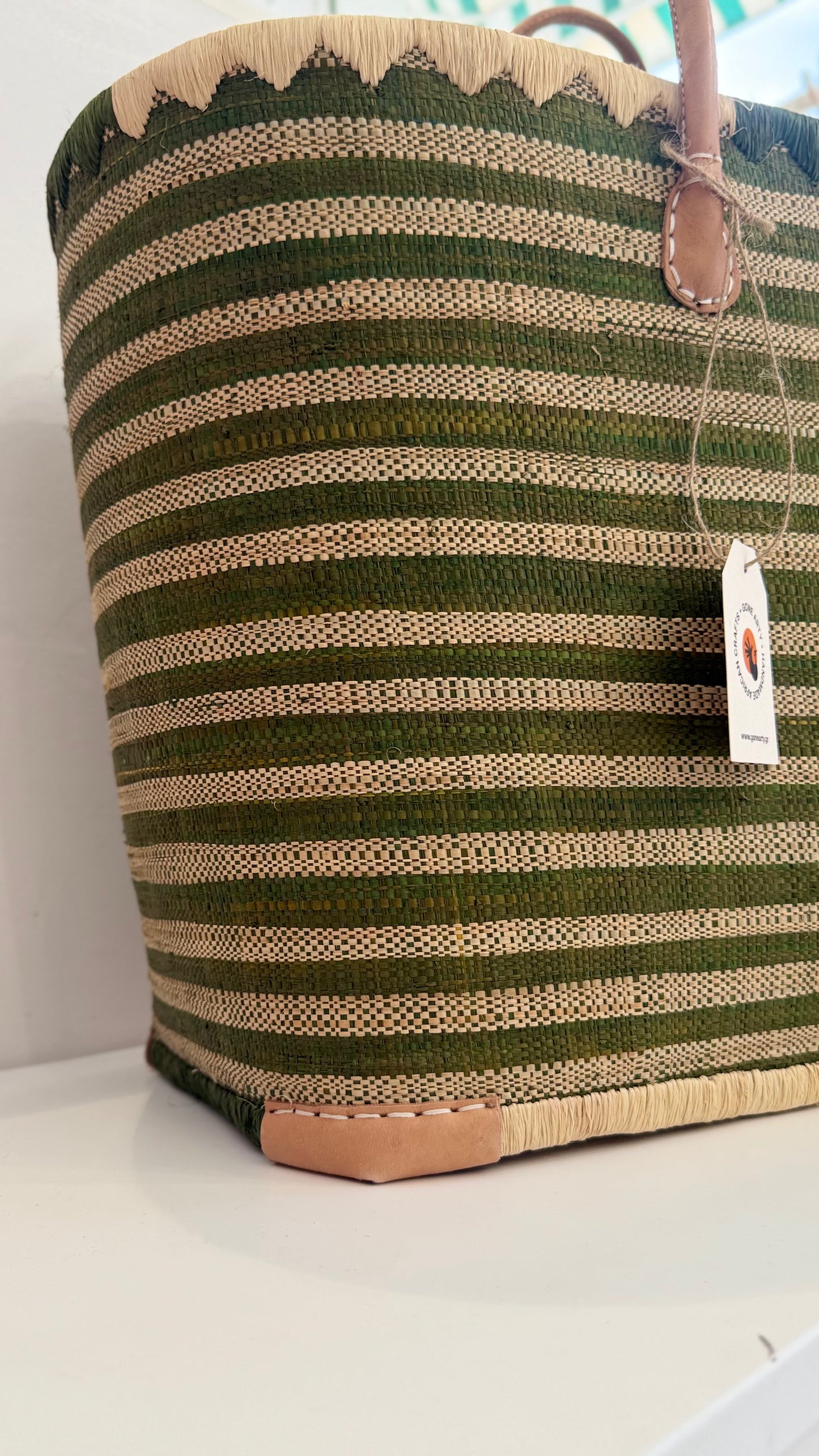 Madagascar Raffia Stipe Bag - XLarge