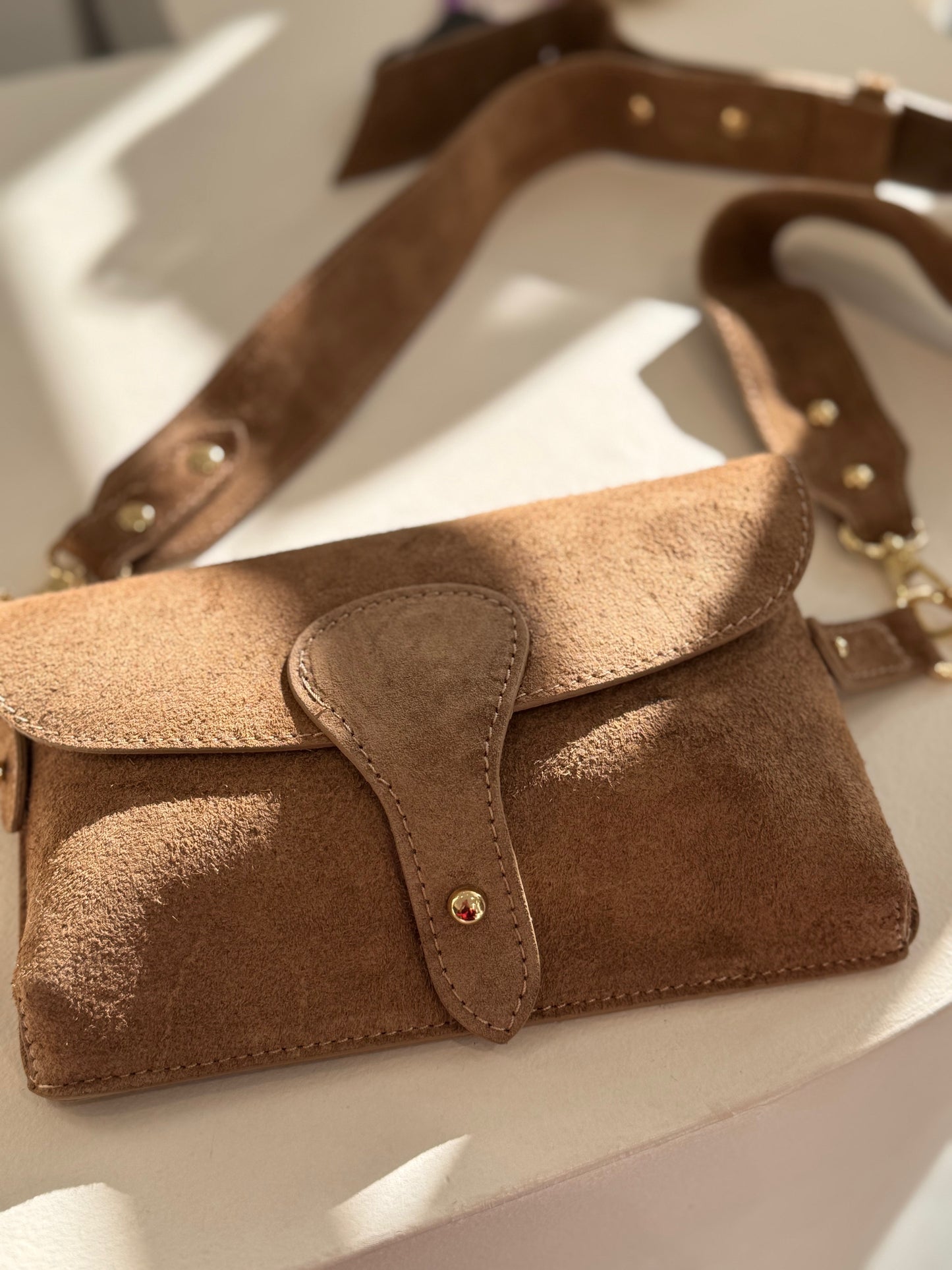 Suede Mini Bag - Bordeaux