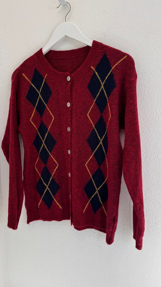 Cardigan Rhombus - Bordeaux
