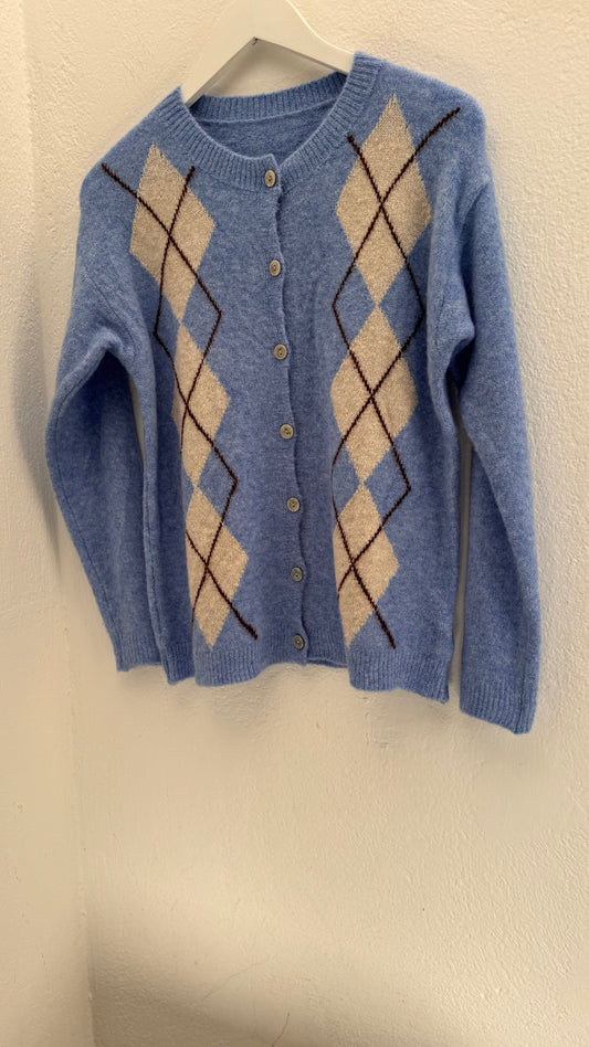 Cardigan Rhombus - Light Blue