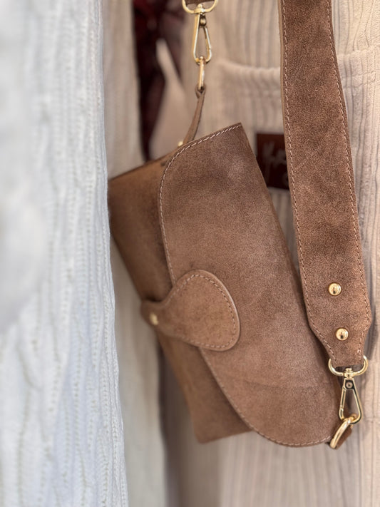 Suede Mini Bag - Camel