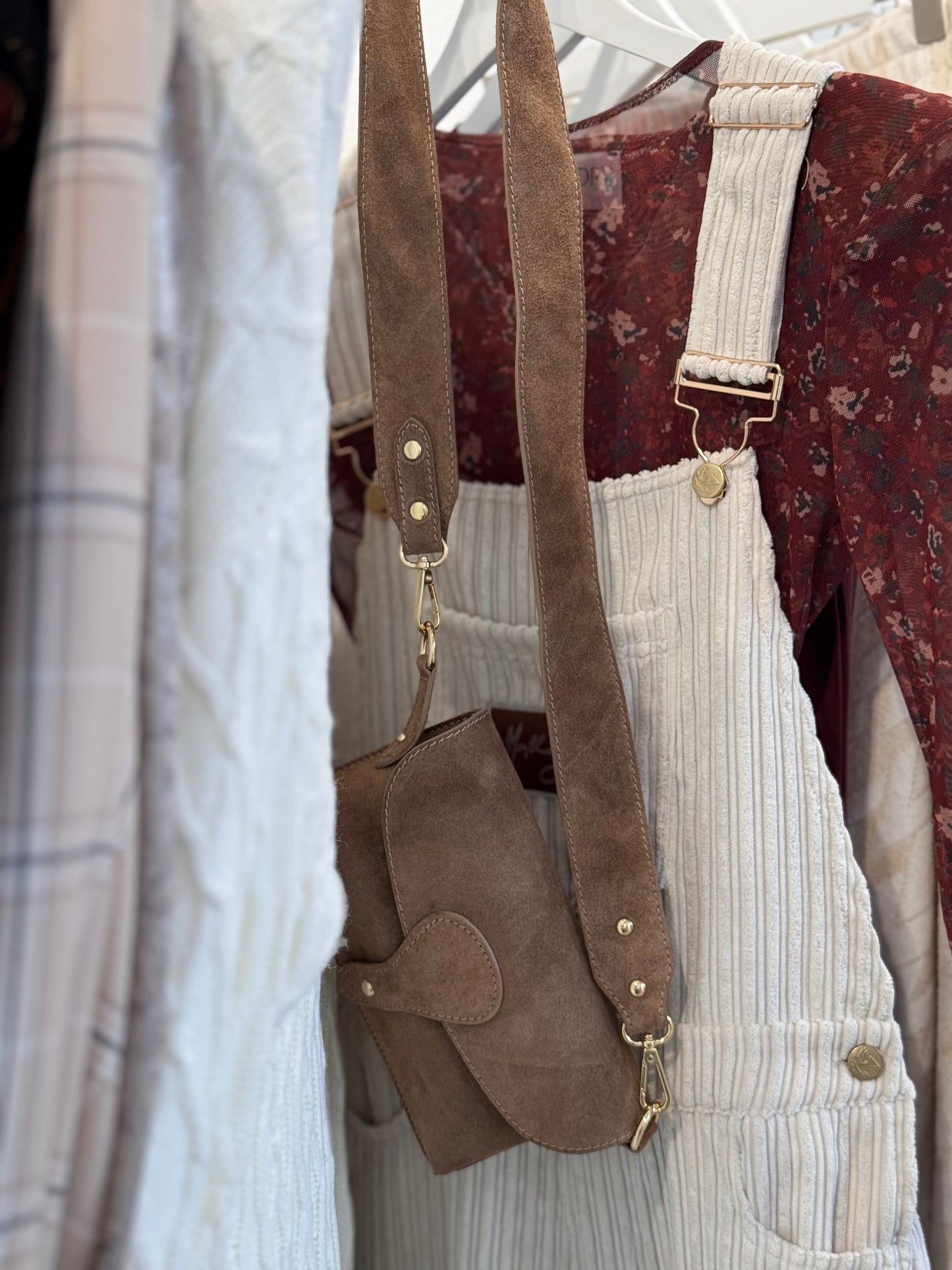 Suede Mini Bag - Camel