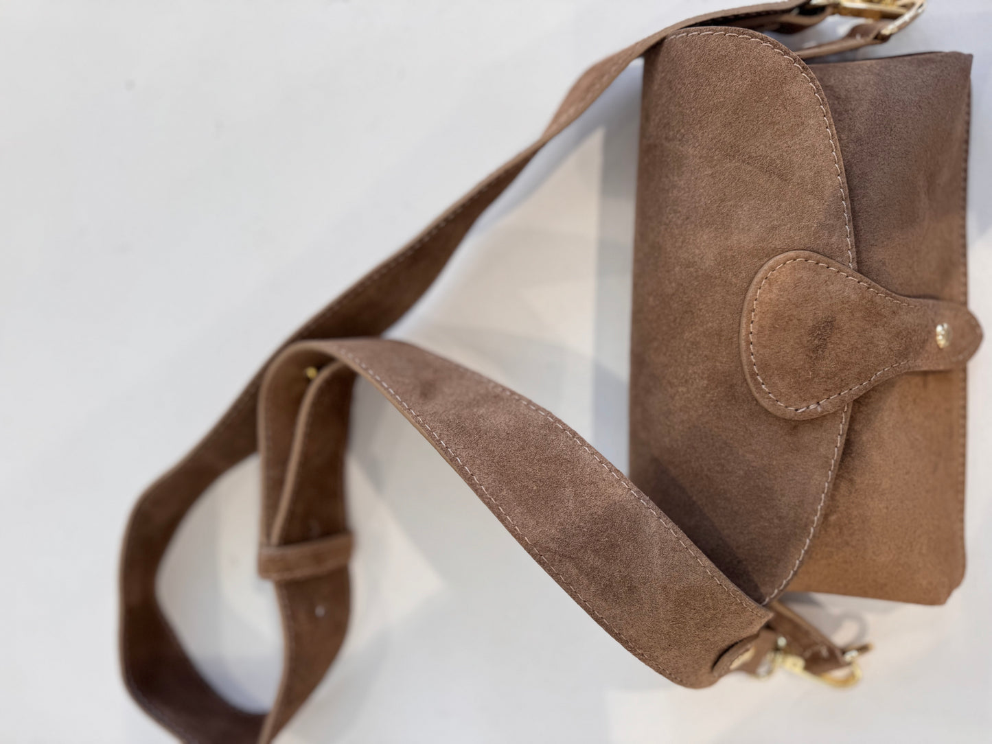 Suede Mini Bag - Camel