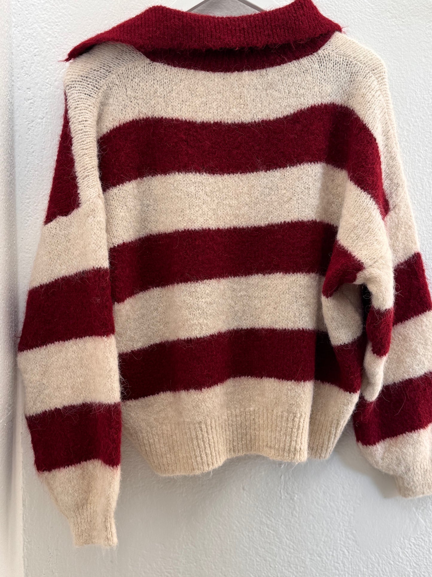 Striped Belie Pullover Bordeaux- Long Sleeve