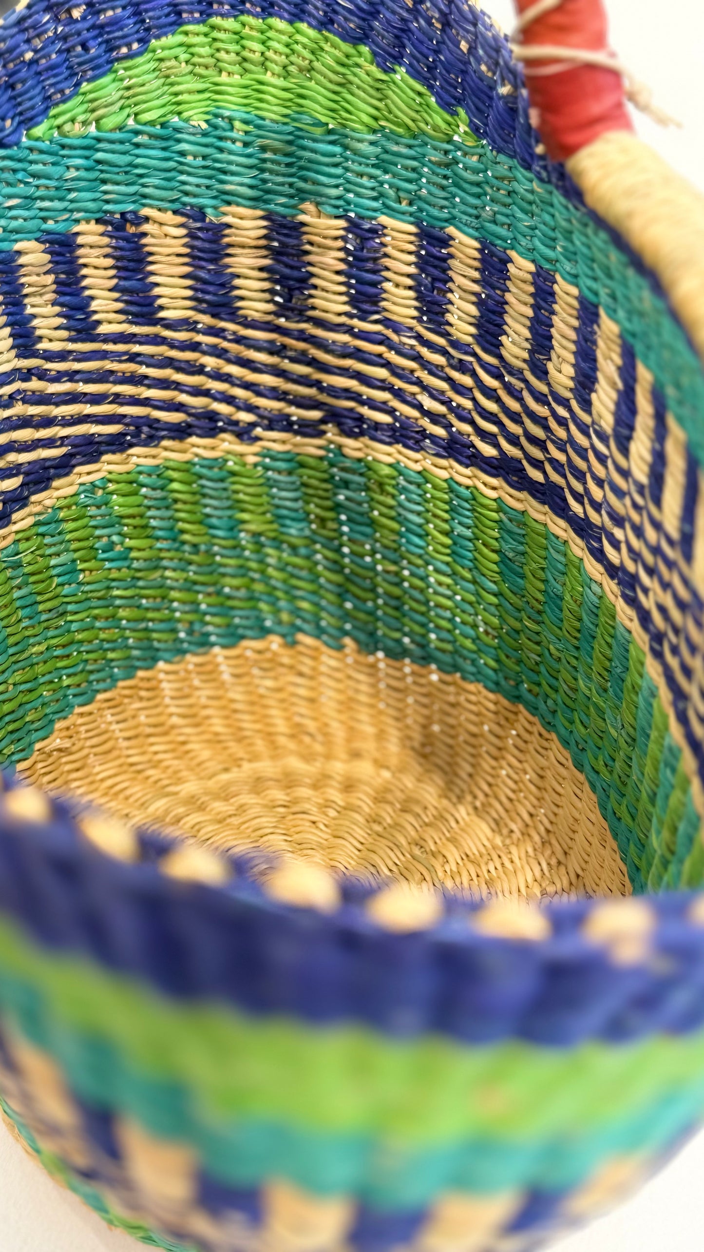 Ghana Bolga Bag Mini - Blue/Green
