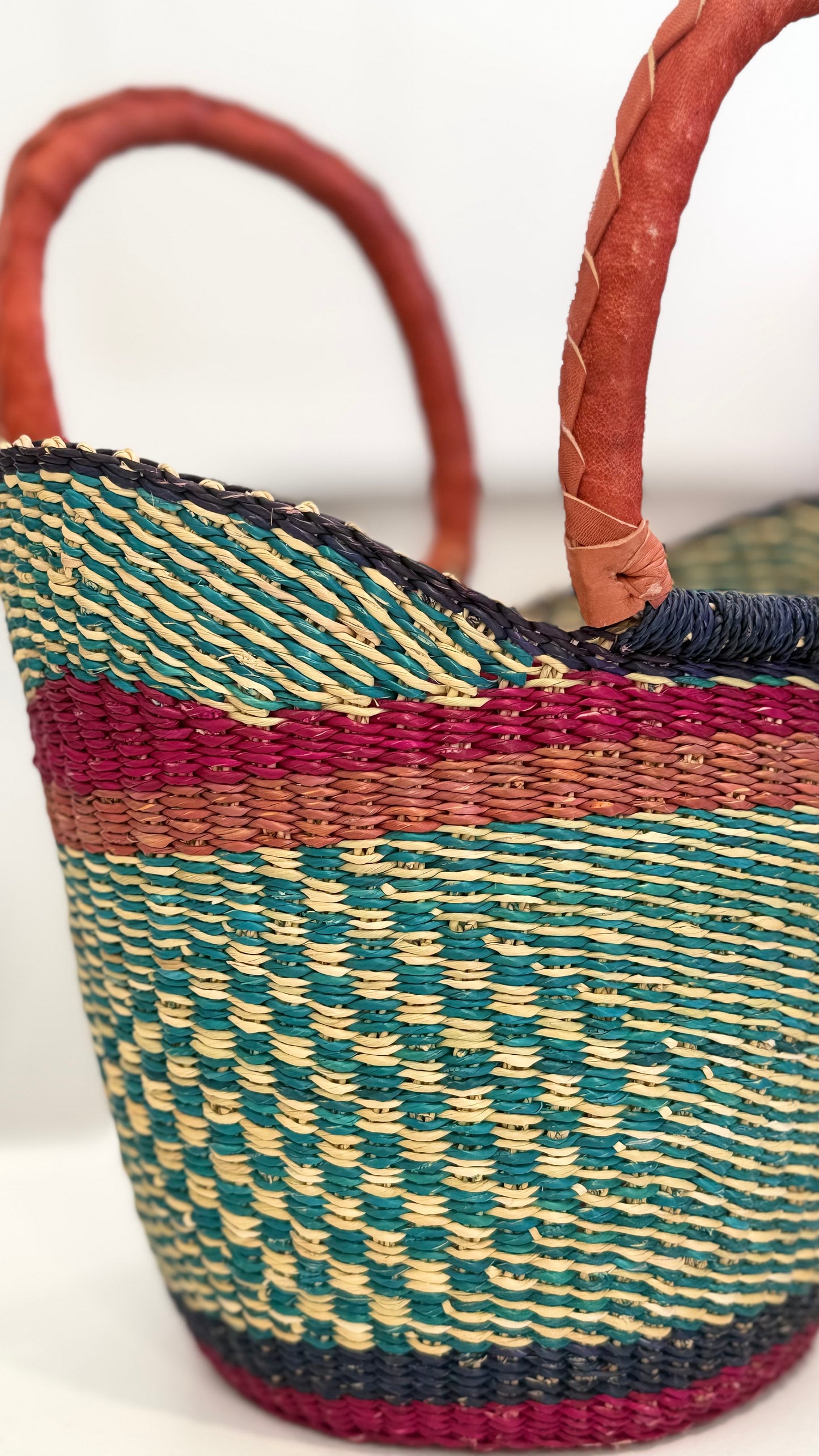 Ghana Bolga Bag Mini - Blue/Orange
