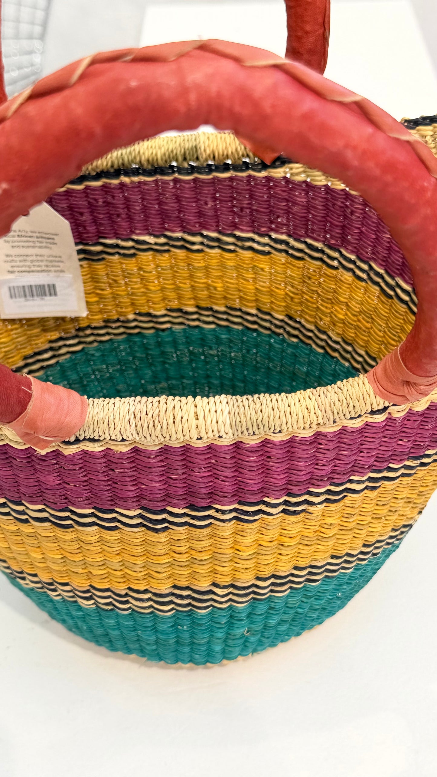 Ghana Bolga Bag Mini - Yellow/Blue