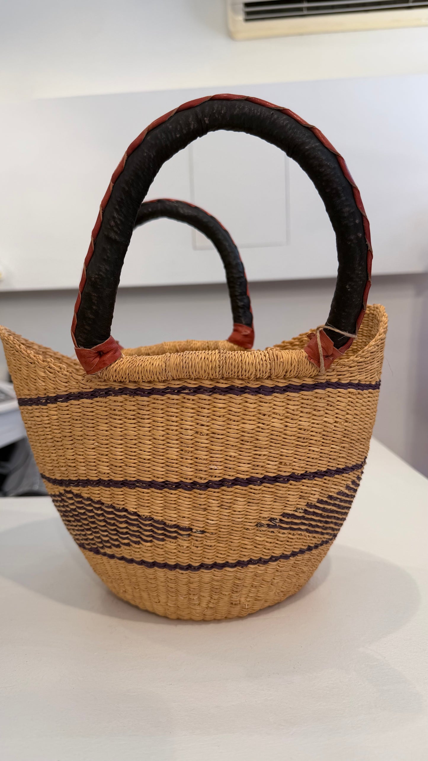 Ghana Bolga Bag Mini - Natural/Black