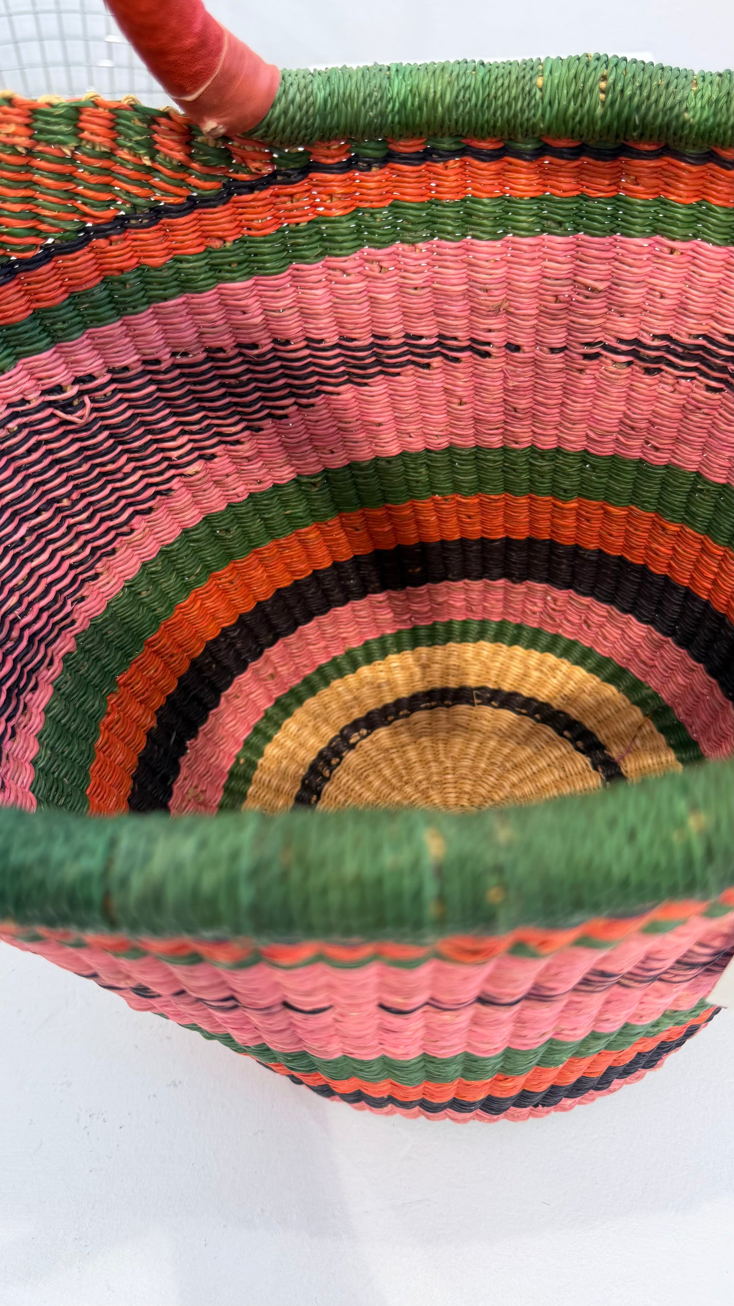 Ghana Bolga Bag Medium - Pink/Orange