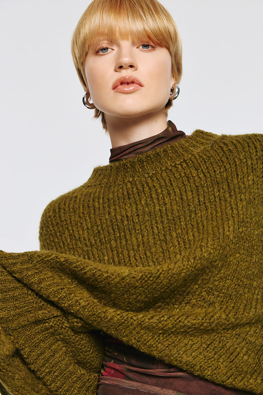 Long Sleeve Efimeron Knitwear - Khaki