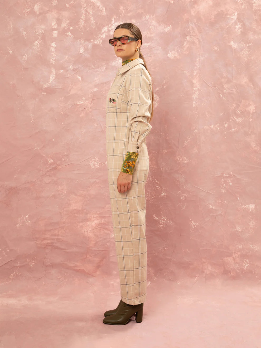 Loose Jumpsuit - Checked