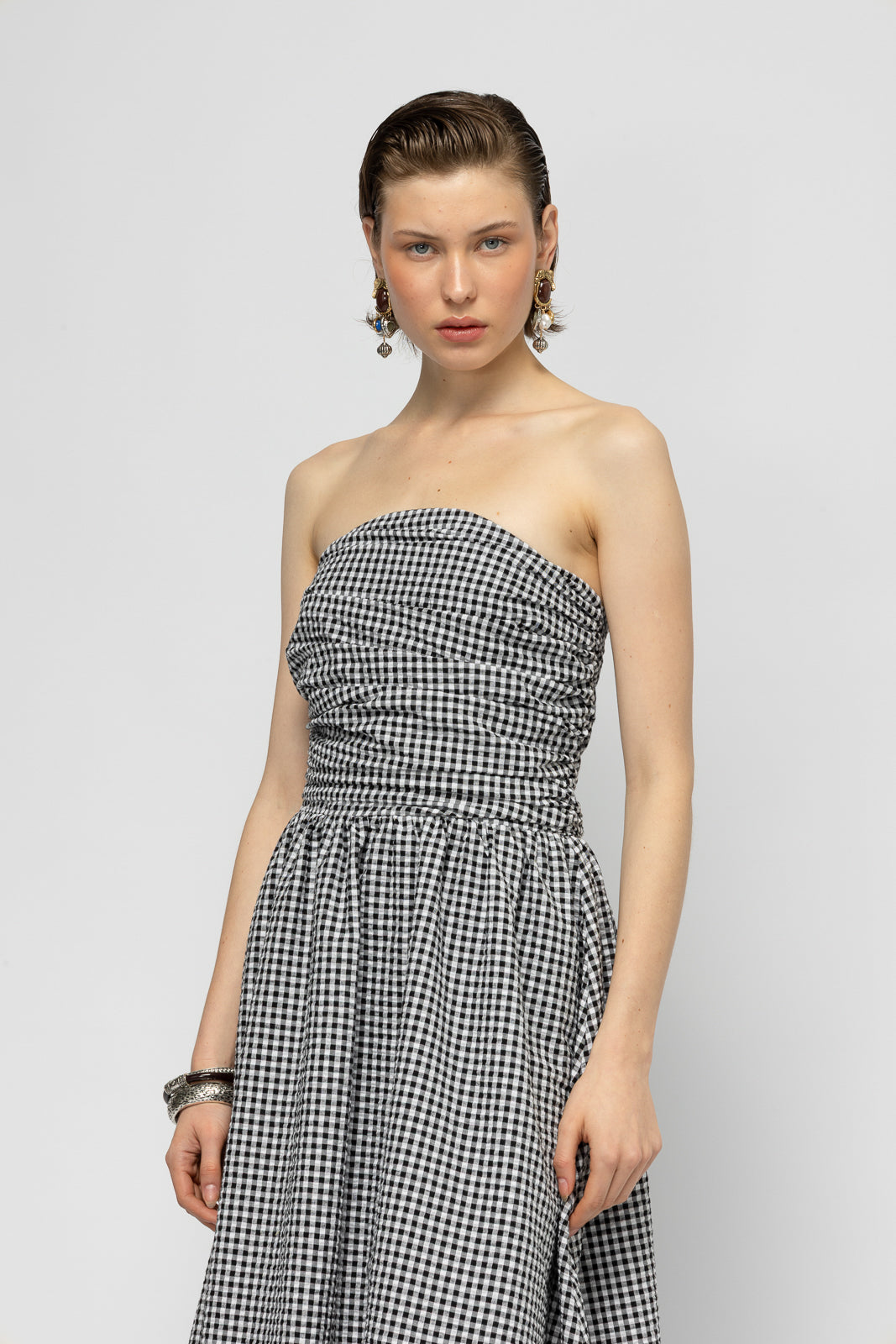 Mireya Check B&W Dress