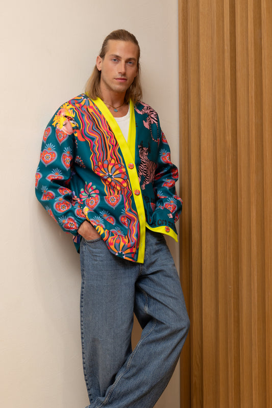 Never on Sunday Cardigan Unisex - Petrol