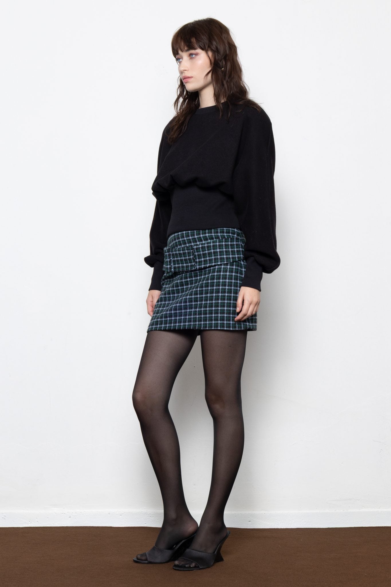 Noreen Check Green Skirt