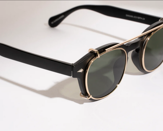 OS sunglasses Berlino Nero clip petrolio