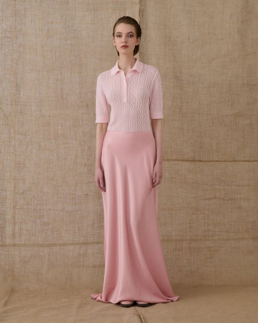 PINK POLO KNITTED T-SHIRT - PRE-ORDER ITEM