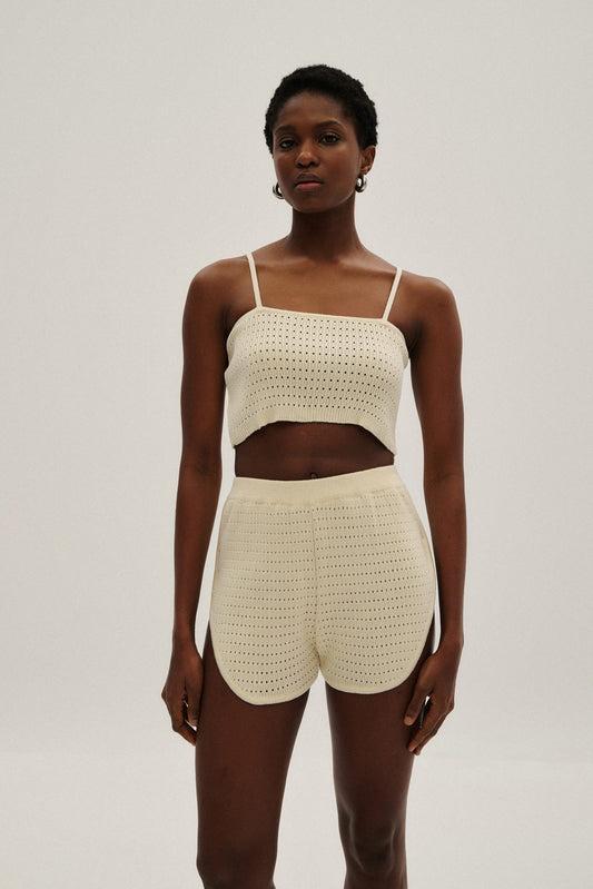 Shorts Knit Ecru