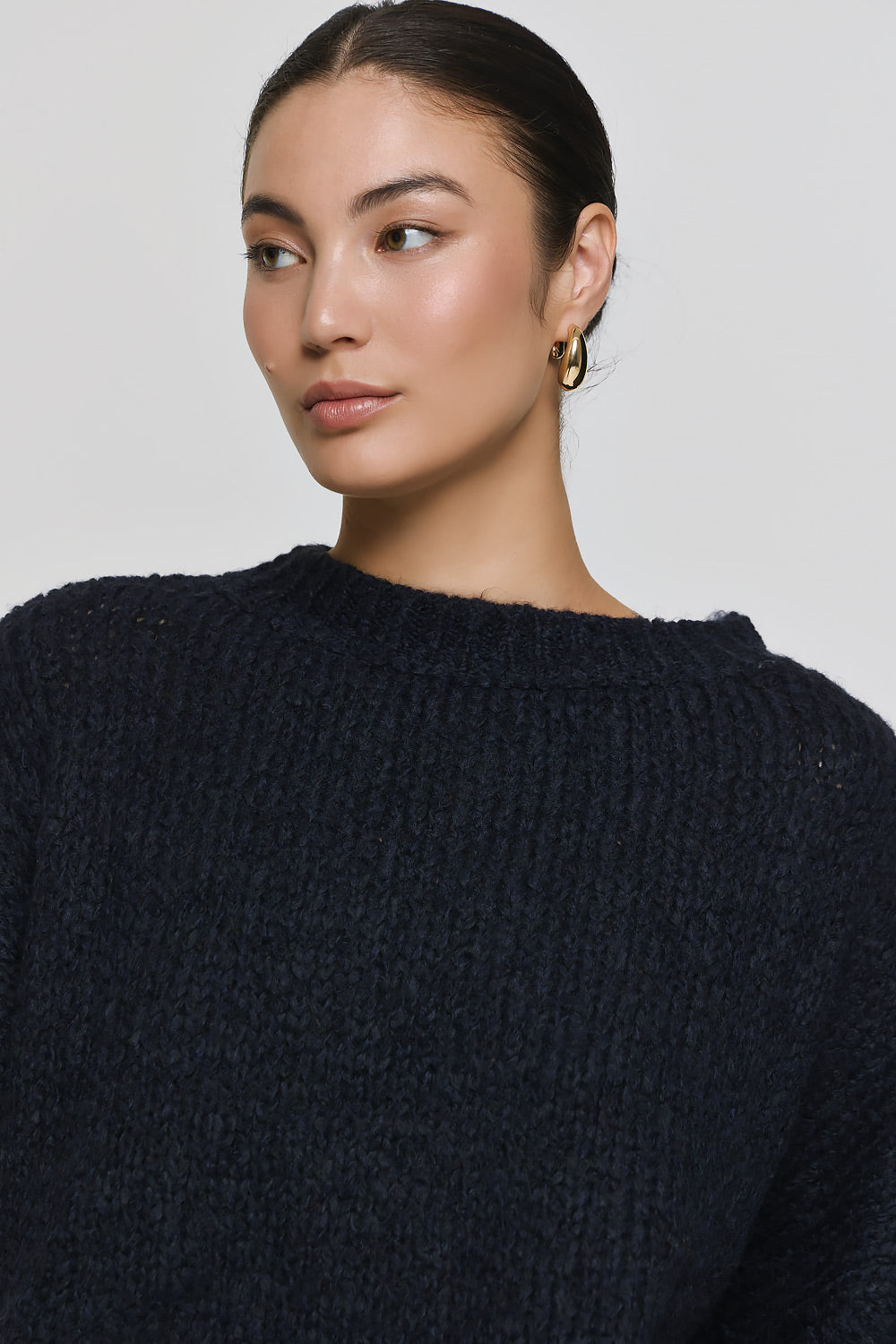 Short Sleeve Efimeron Knitwear - Blue Black