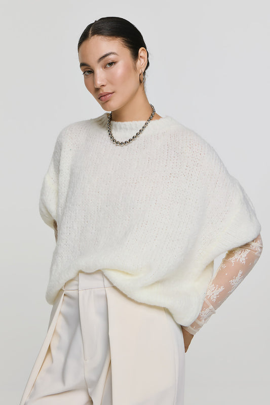 Short Sleeve Efimeron Knitwear - White