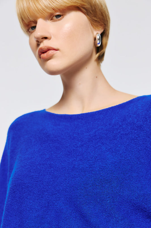 Soft Knitwear 3/4 Sleeve - Blue Royal