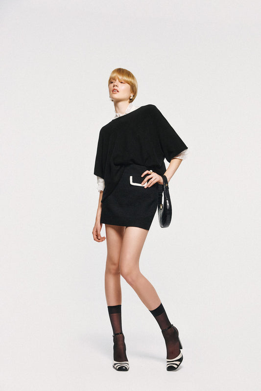 Soft Knitwear 3/4 Sleeve - Black