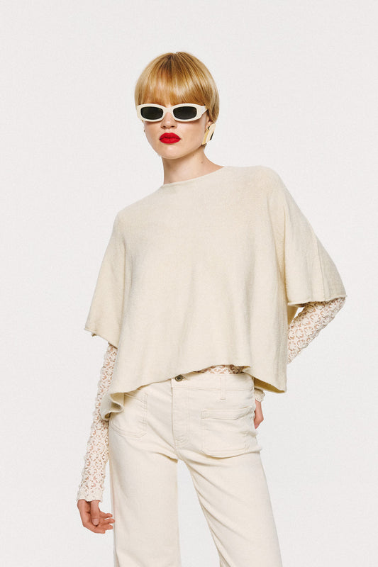 Soft Knitwear 3/4 Sleeve - Cream