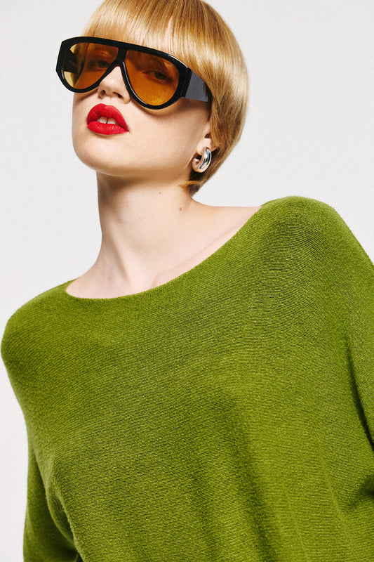 Soft Knitwear 3/4 Sleeve - Olive Green
