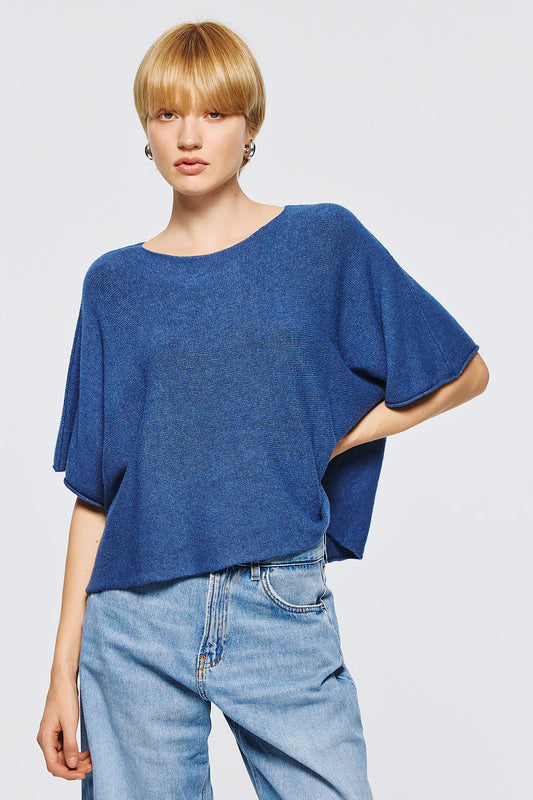Soft Knitwear 3/4 Sleeve - Indigo