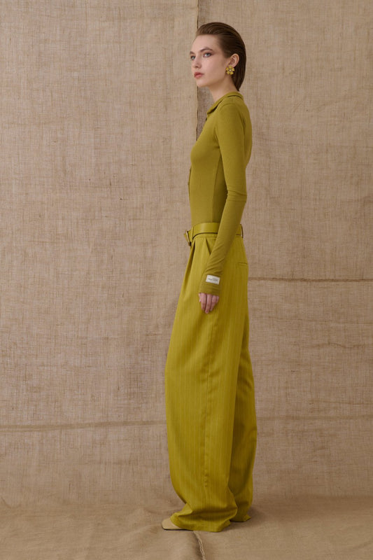 VK STRIPED PANT IN LIME
