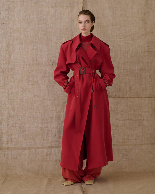 VK SANGUINE RED TRENCH COAT