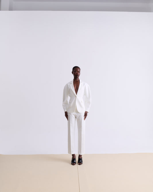 White Tailored Pant with Nervir