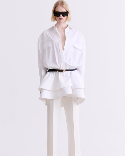 White Structured Shirt Dress