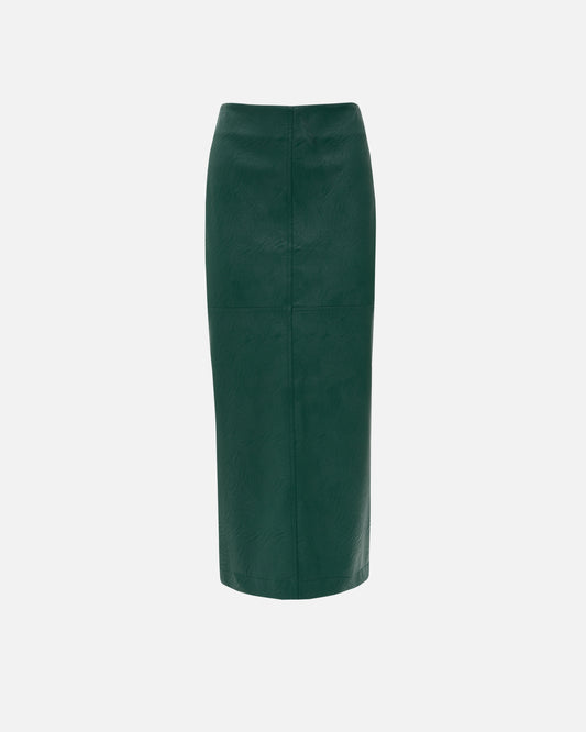 VK Alpine Green Faux Leather Skirt