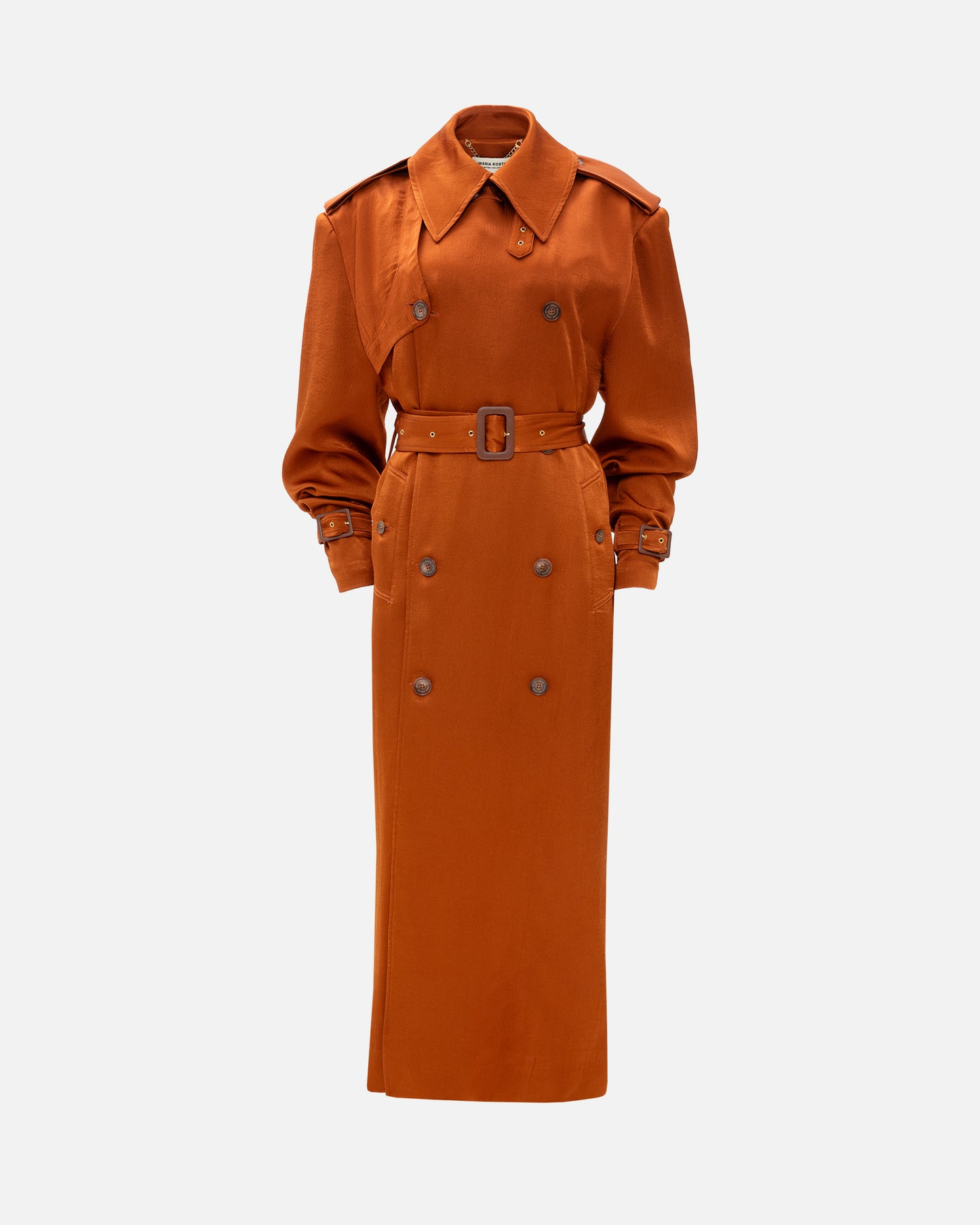 VK Burnt Orange Satin Trench Coat