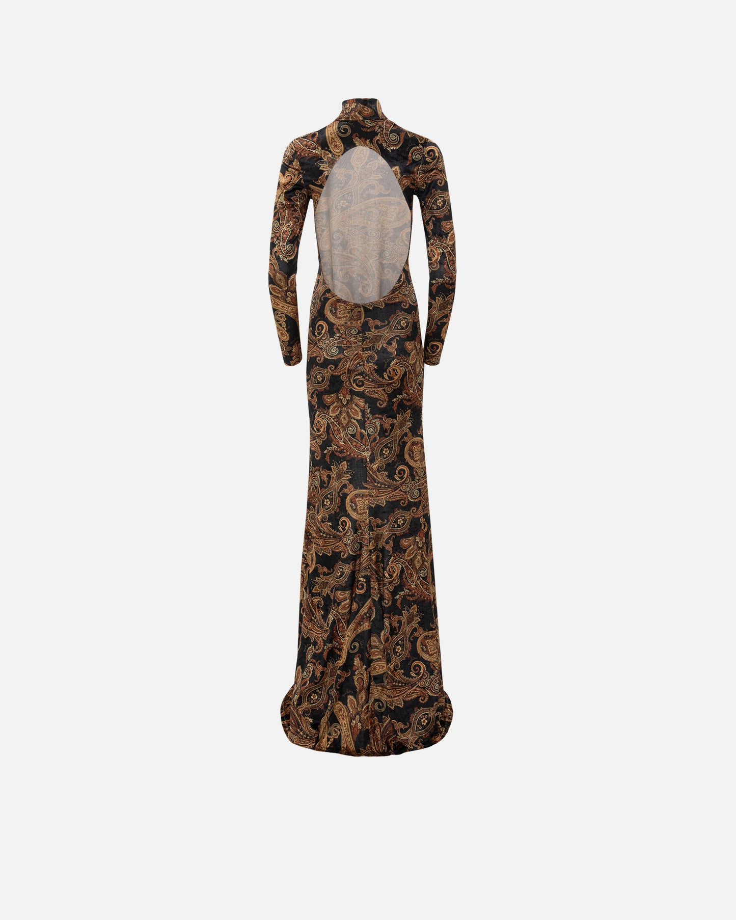 VK Golden-Brown Paisley High-Neck Dress