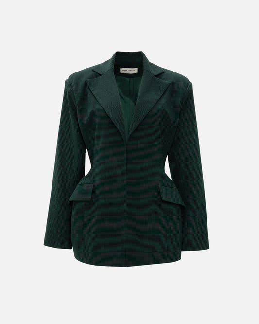 VK Pine Green Chequered Blazer