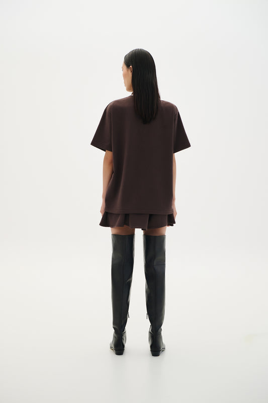 Skort Mini Pleated - Brown