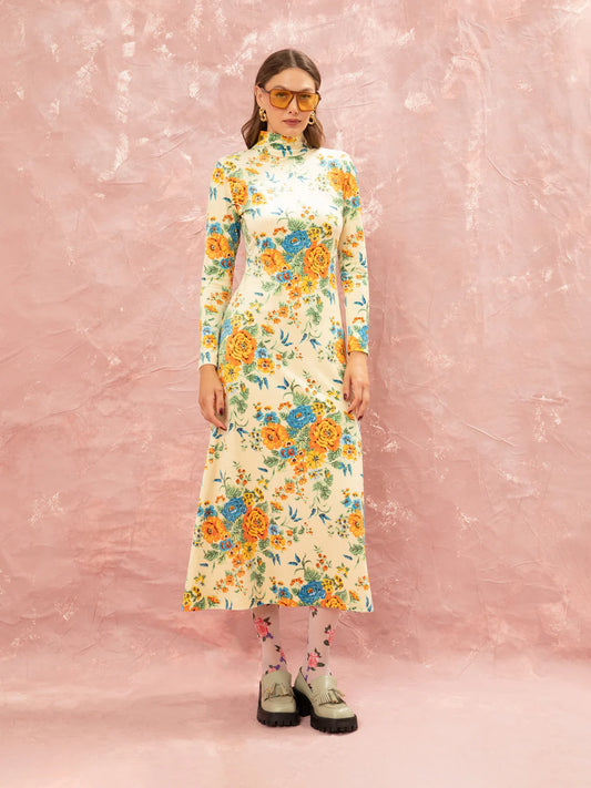 Fluffy Maxi Dress - Tapetsaria Cream