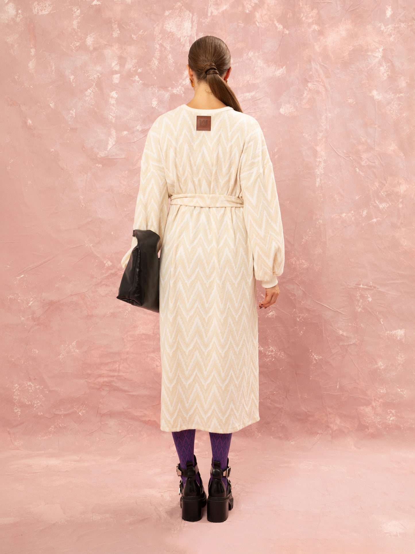 Knitted Oversized Dress - Beige