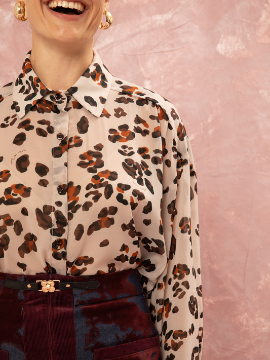 One Size Oversized Shirt - Leopard