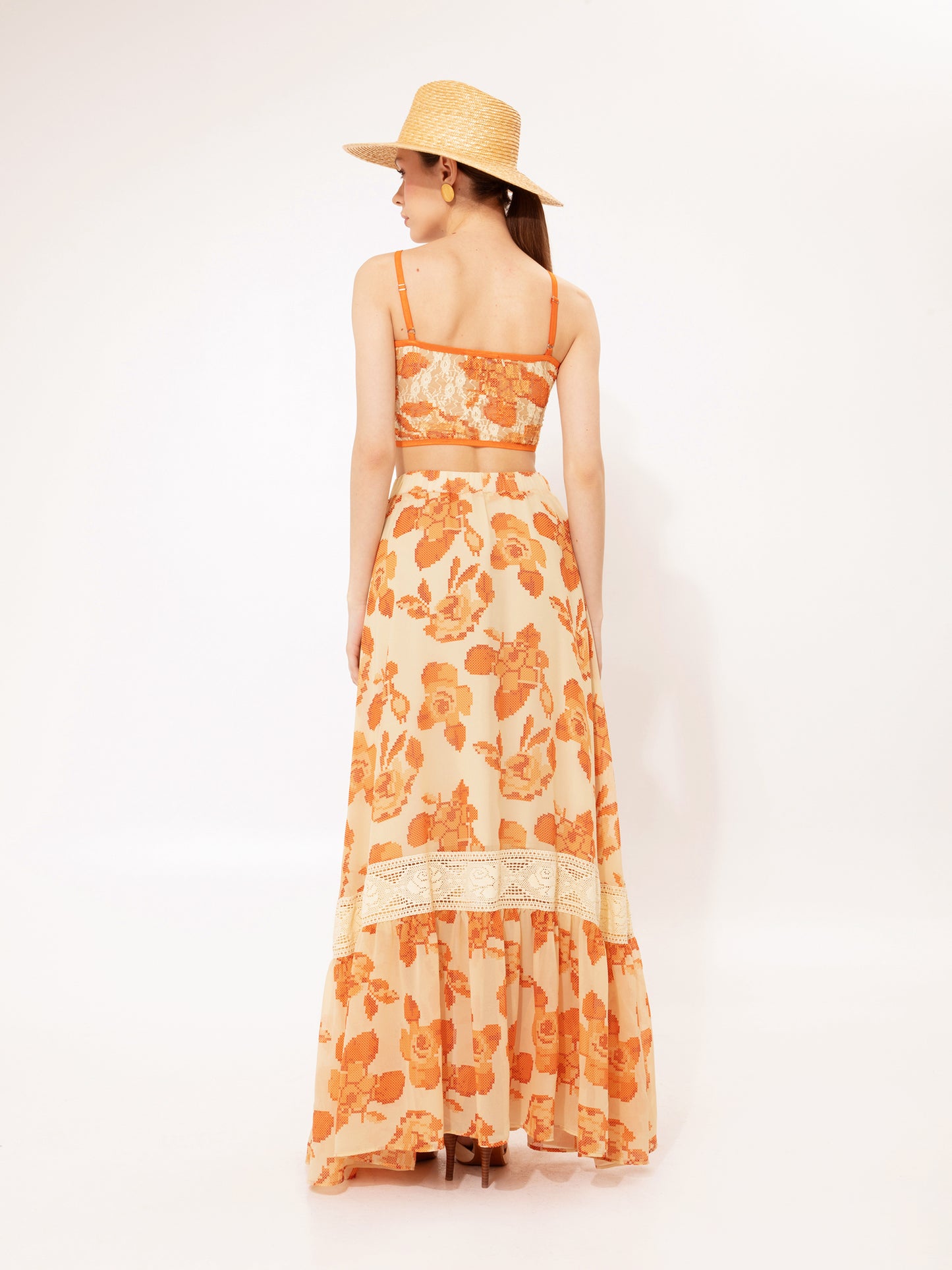 Chiffon Maxi Skirt Kentima Orange