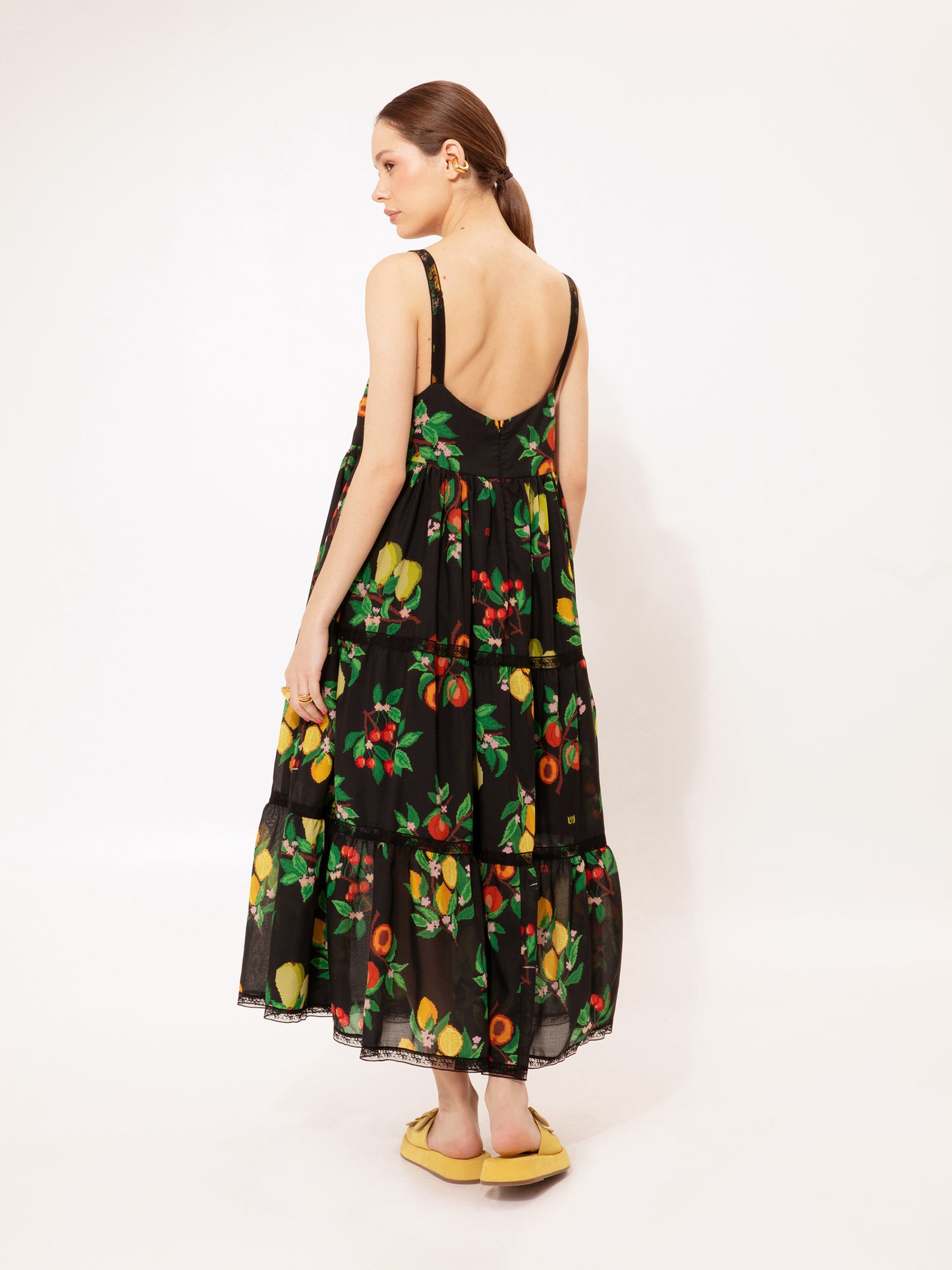 Tiered Midi Dress Fruits