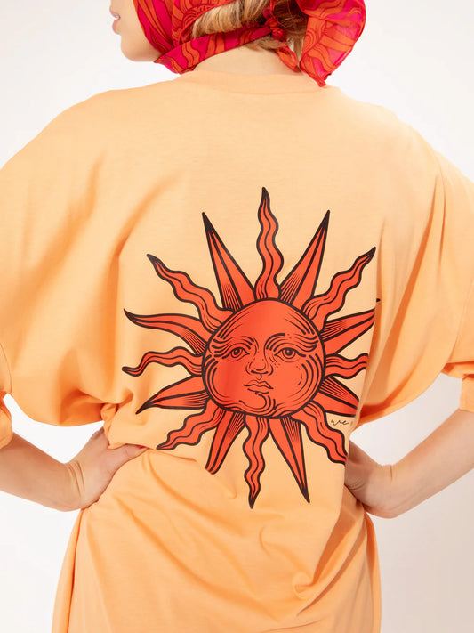 Oversized T-shirt Dress Sun - Peach