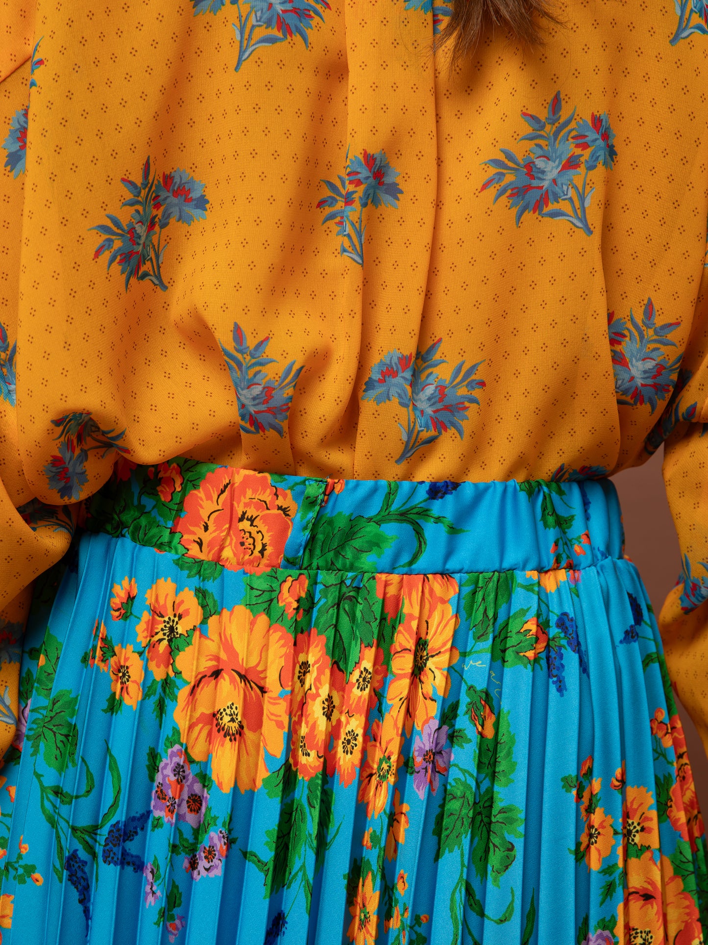 Oversized Chiffon Shirt One Size - Bouquet