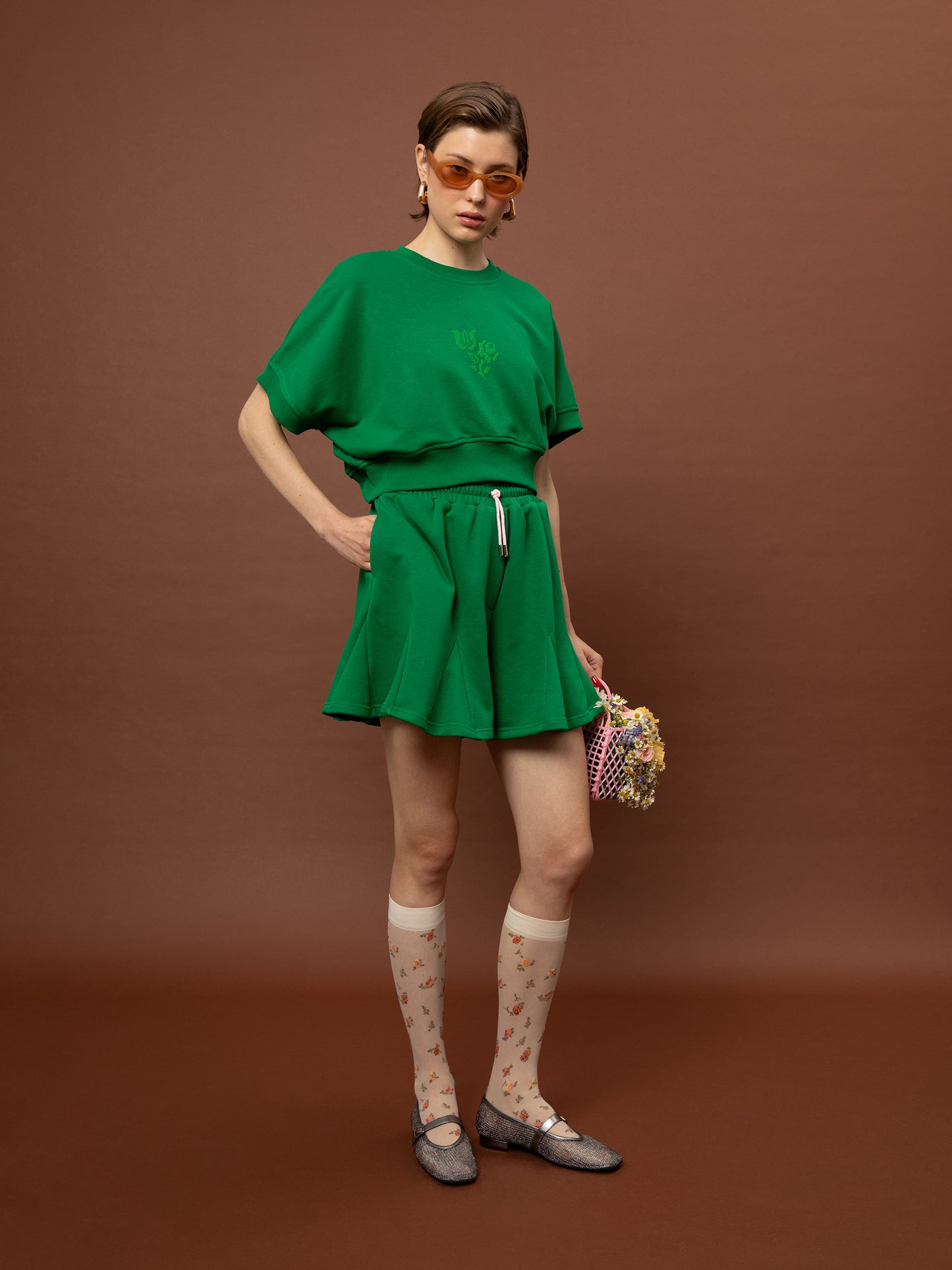 Futter Flared Shorts - Green