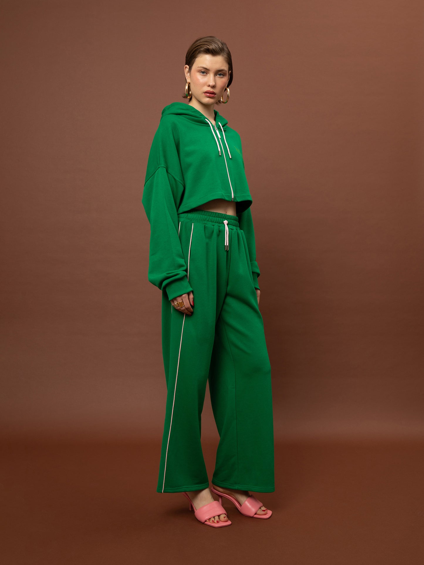 Futter Cropped Hoodie - Green