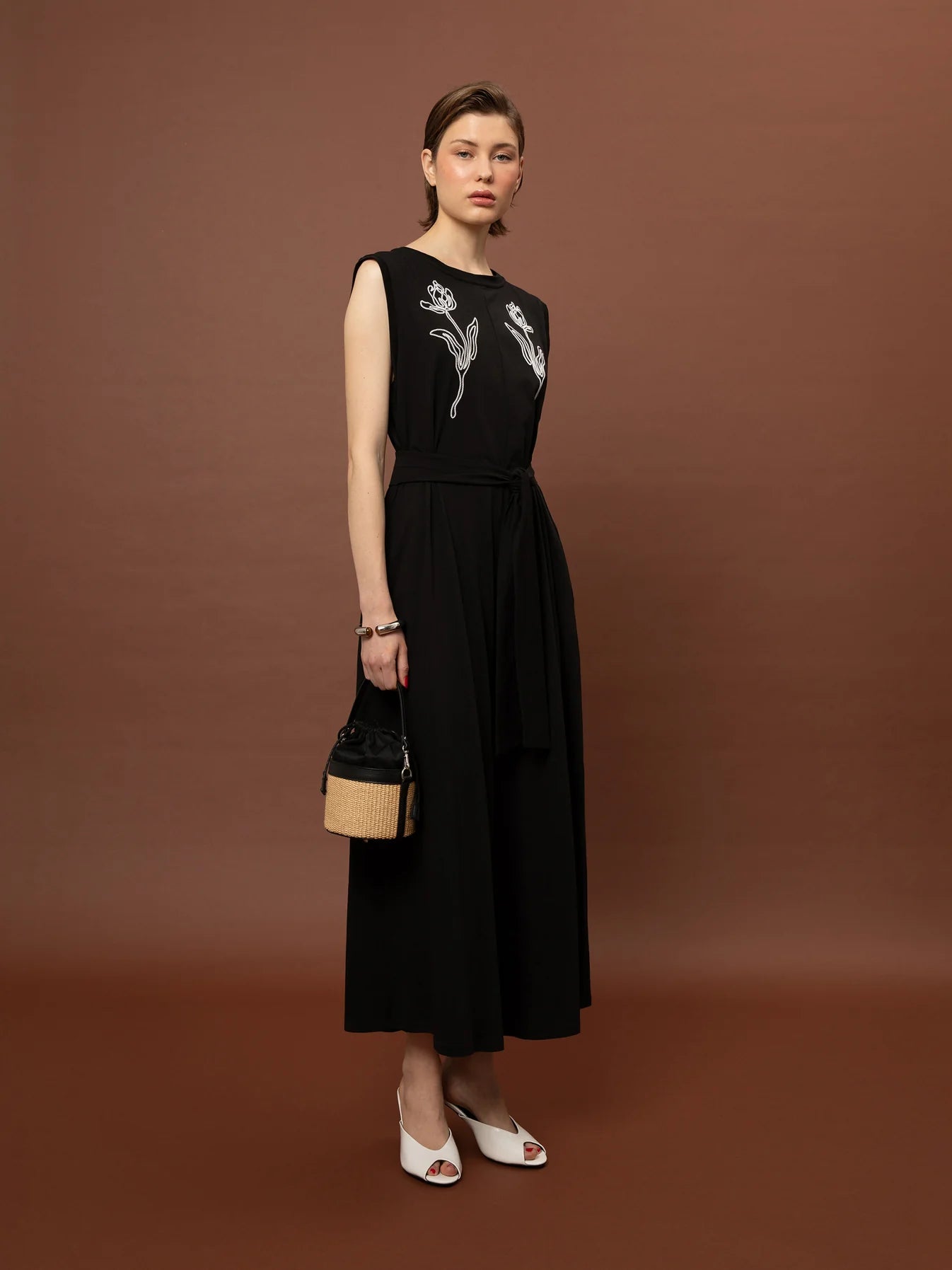 Sleeveless Cotton Jumpsuit - Black