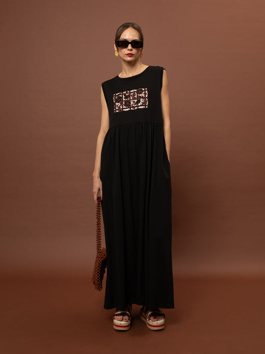 Sleevless Maxi Dress - Black