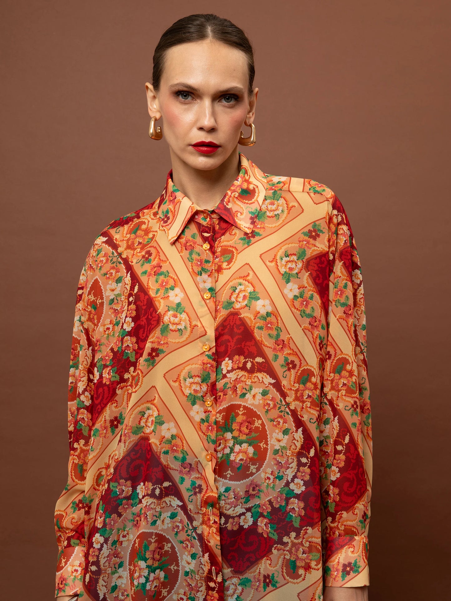 Oversized Chiffon Shirt One Size - Mpouchara