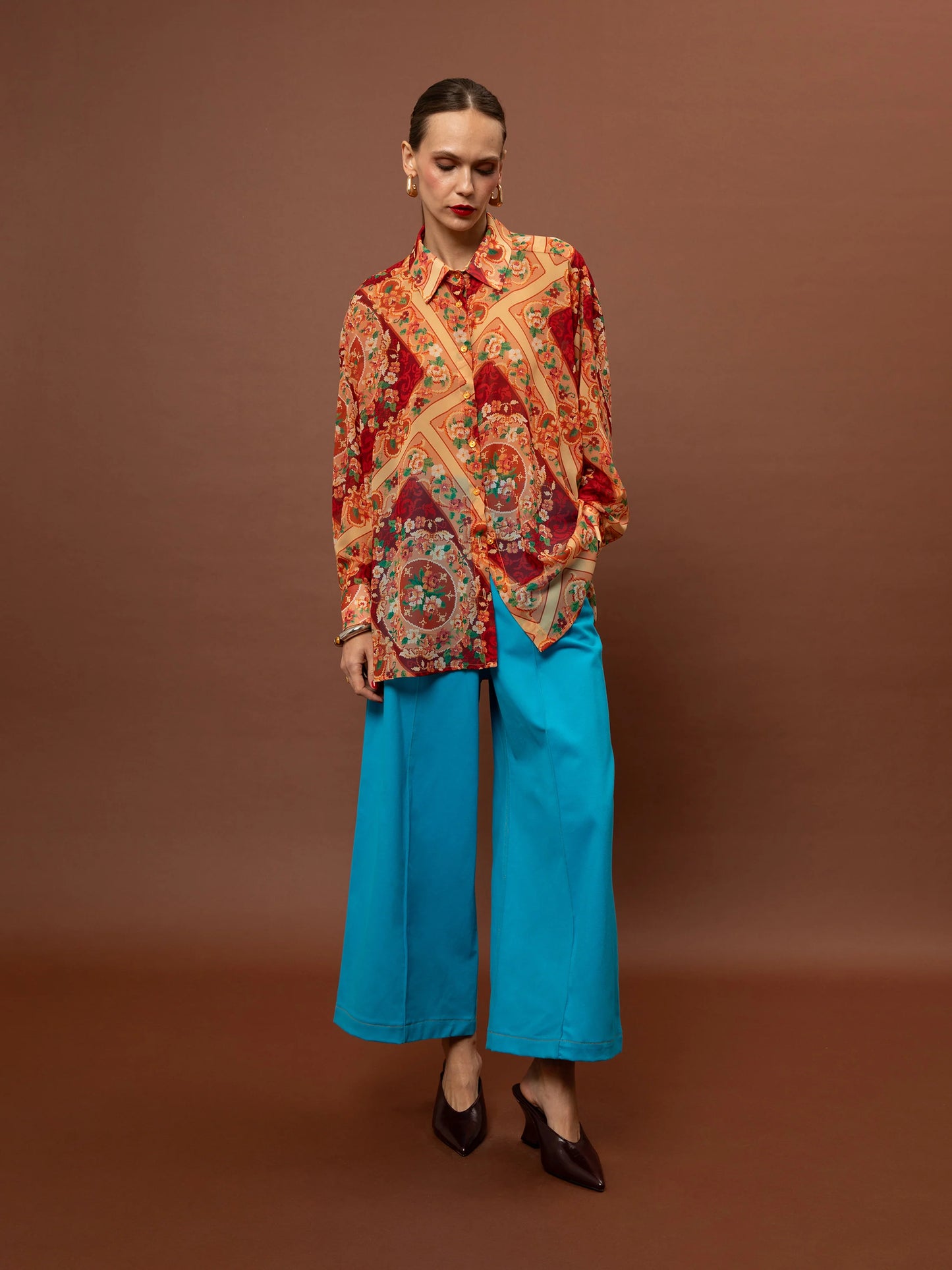 Oversized Chiffon Shirt One Size - Mpouchara
